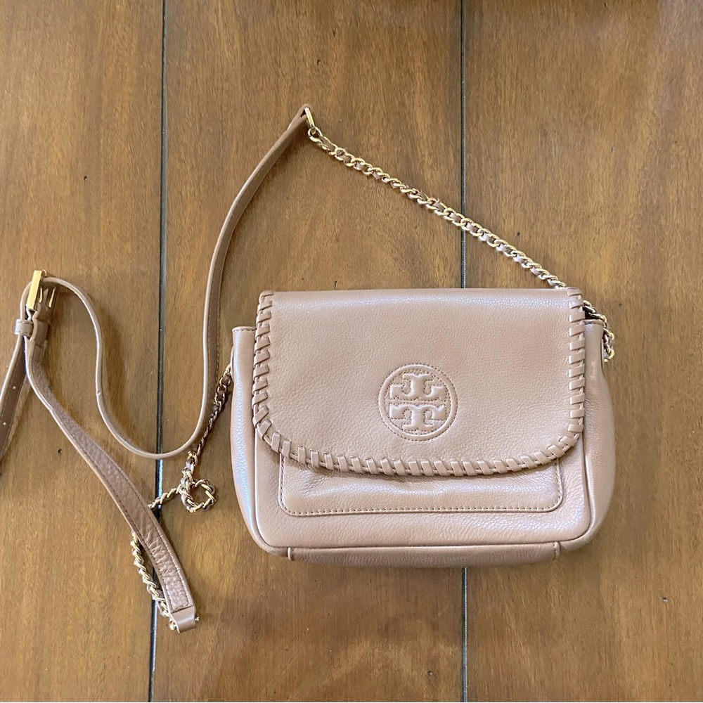 Tory Burch Cognac Gold Chain Shoulder bag